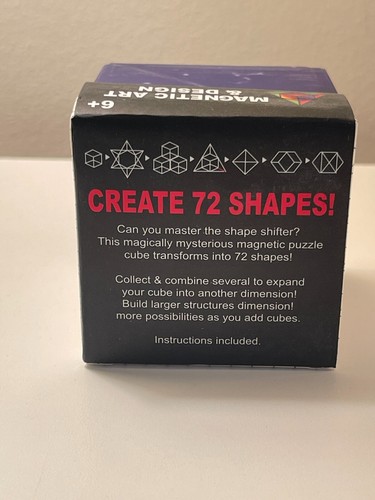 Magnetic Fidget Cube - PURPLE MAGIC CUBE - Puzzle Brain Toy 1 Cube - Picture 4 of 8