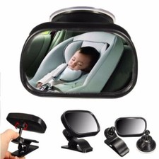 Baby View Mirror 2 IN 1 Car Infant Safety Back Seat Rear Convex Mirror Revolving
