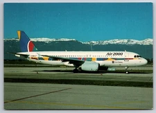 Airbus Industrie A320-231 Airplane Geneva Switzerland 1997 4x6 Postcard
