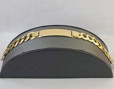 Real Solid 10k Gold Cuban Link Id Bracelet Lobster Lock 8.5" 11mm Id Cuban