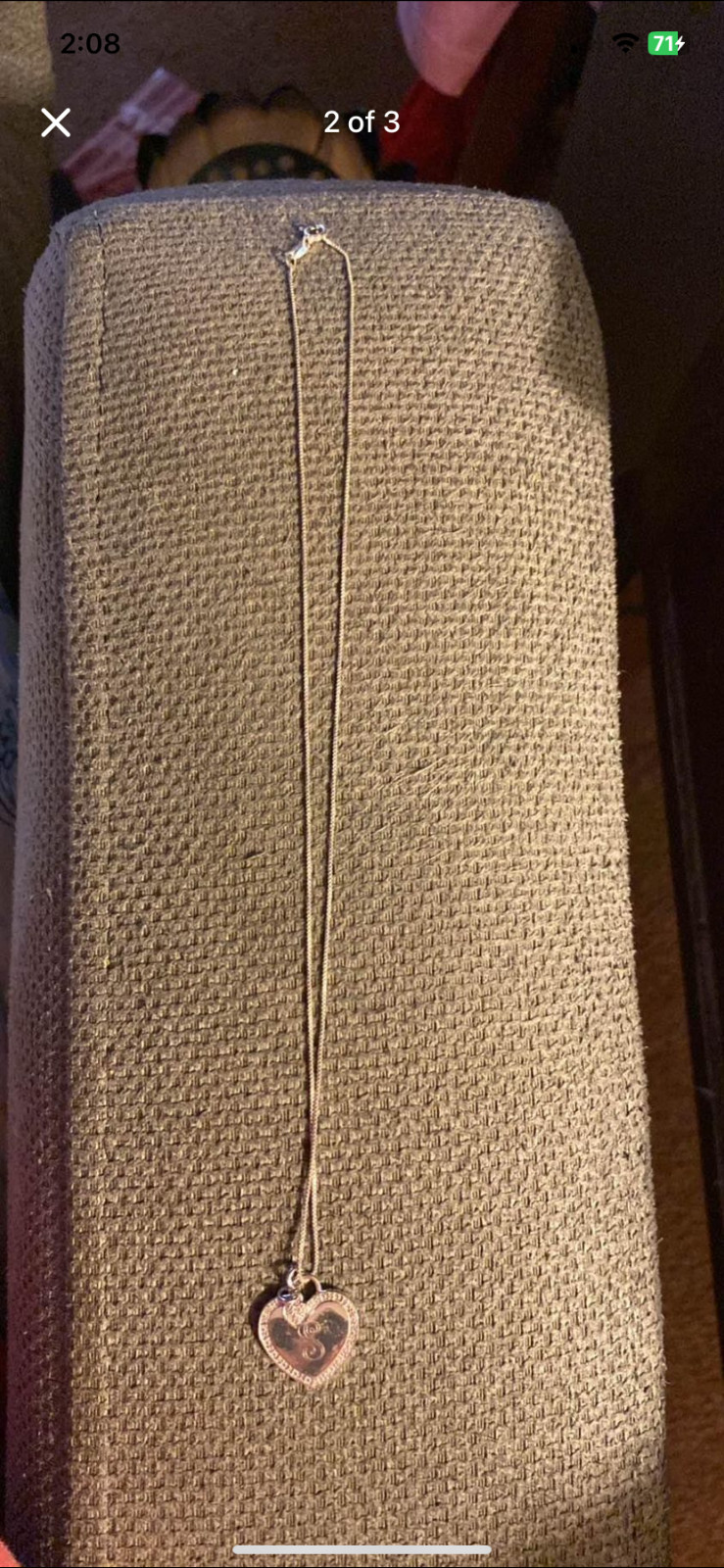 STERLING SILVER INITIAL "S" WITH TINY HEART NECKL… - image 2