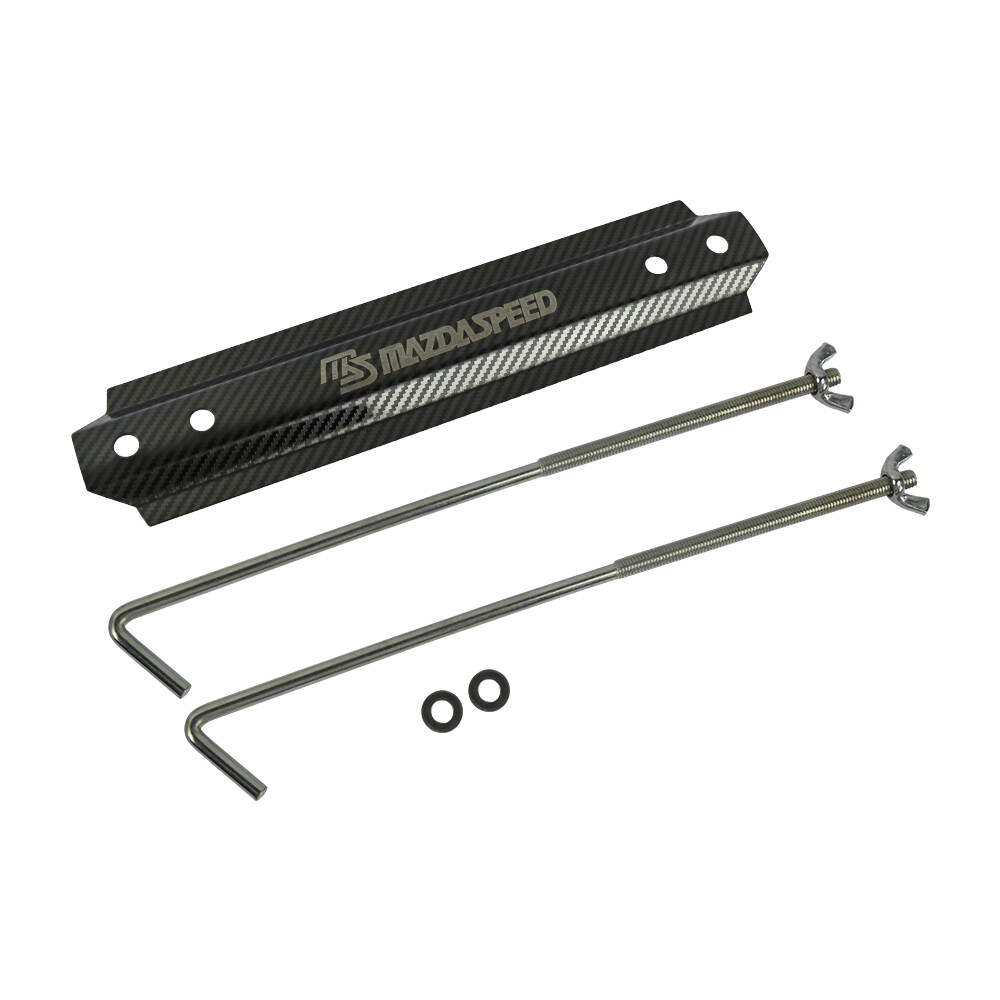Universal Carbon Aluminum Battery Tie Down – MS Mazdaspeed Style – 7.5" Bolt Centers