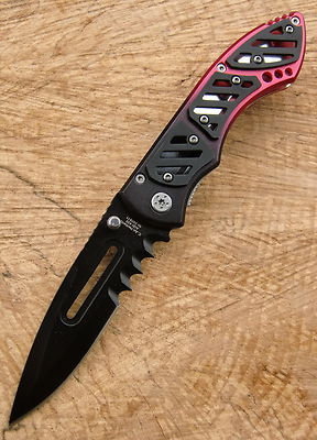 HERBERTZ -  MESSER - EINHANDMESSER - Taschenmesser - Schwarz Rot - 240811