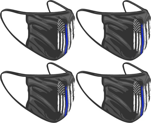Máscara facial para oficial de policía de línea azul delgada hecha jirones - Imagen 16 de 16