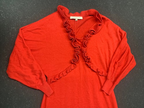Vintage Evan Picone Sweater Knit Dress Red Large Long Sleeve - Picture 3 of 8