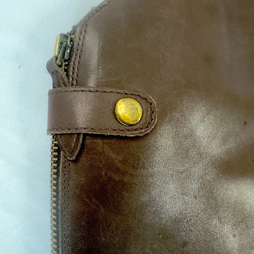 Franco Sarto Brown Leather Zip Up Castor Tall Equestrian Riding Boots Size 11 - Picture 5 of 6
