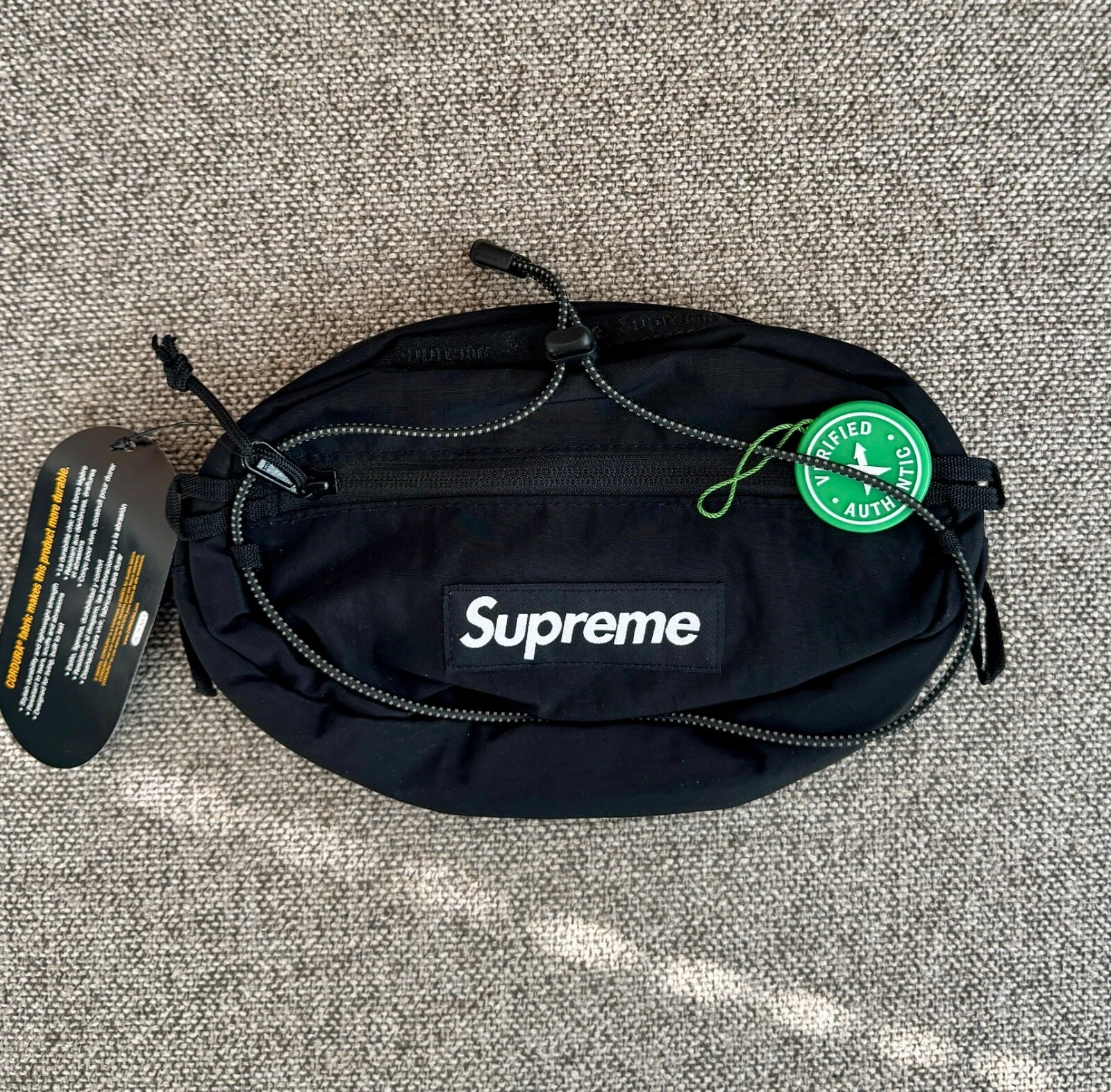 Deadstock authentique noir Supreme FW20 sac banane sac ceinture