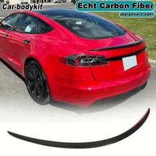 Carbon Heckspoiler Kofferraum Spoiler Flügel Lippe Passt für Tesla Model S 21-23