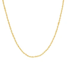 Real 14K Solid Gold Singapore Chain 1 - 1.4mm Thin Twist Sparkle Necklace Women