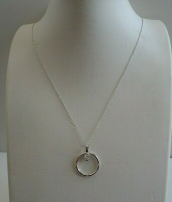 【Monday Edition】24SS PETITE RING PENDANT SILVER NECKLACE RING NECKLACE PENDANT ROUND LAB SIMULATED DIAMOND CENTER