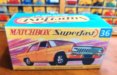       Matchbox Lesney No. 36 Opel Diplomat Gold C = Reprobox Druk&Verab.gut     