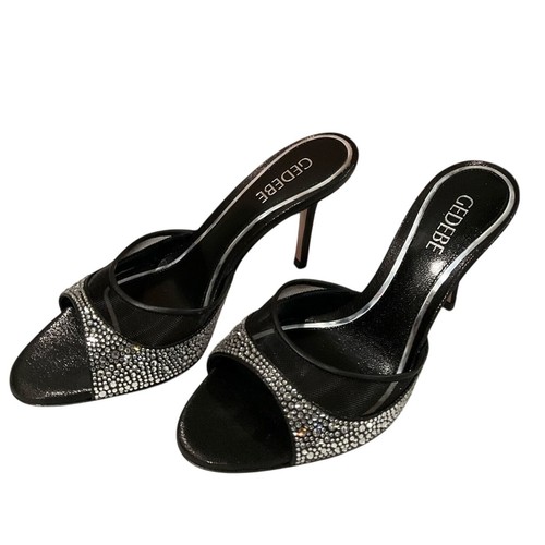 Gedebe Isabelli 10mm crystal-embellished Leather sandals Luxury EUR 37 US 7 NEW