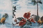 Island Shores Hawaiian Shirt Mens Extra Large Blue Tropical Rayon Button Up