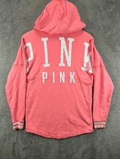 Victorias Secret Pink Slouchy French Terry Varsity Hoodie XS Womens Pink Love