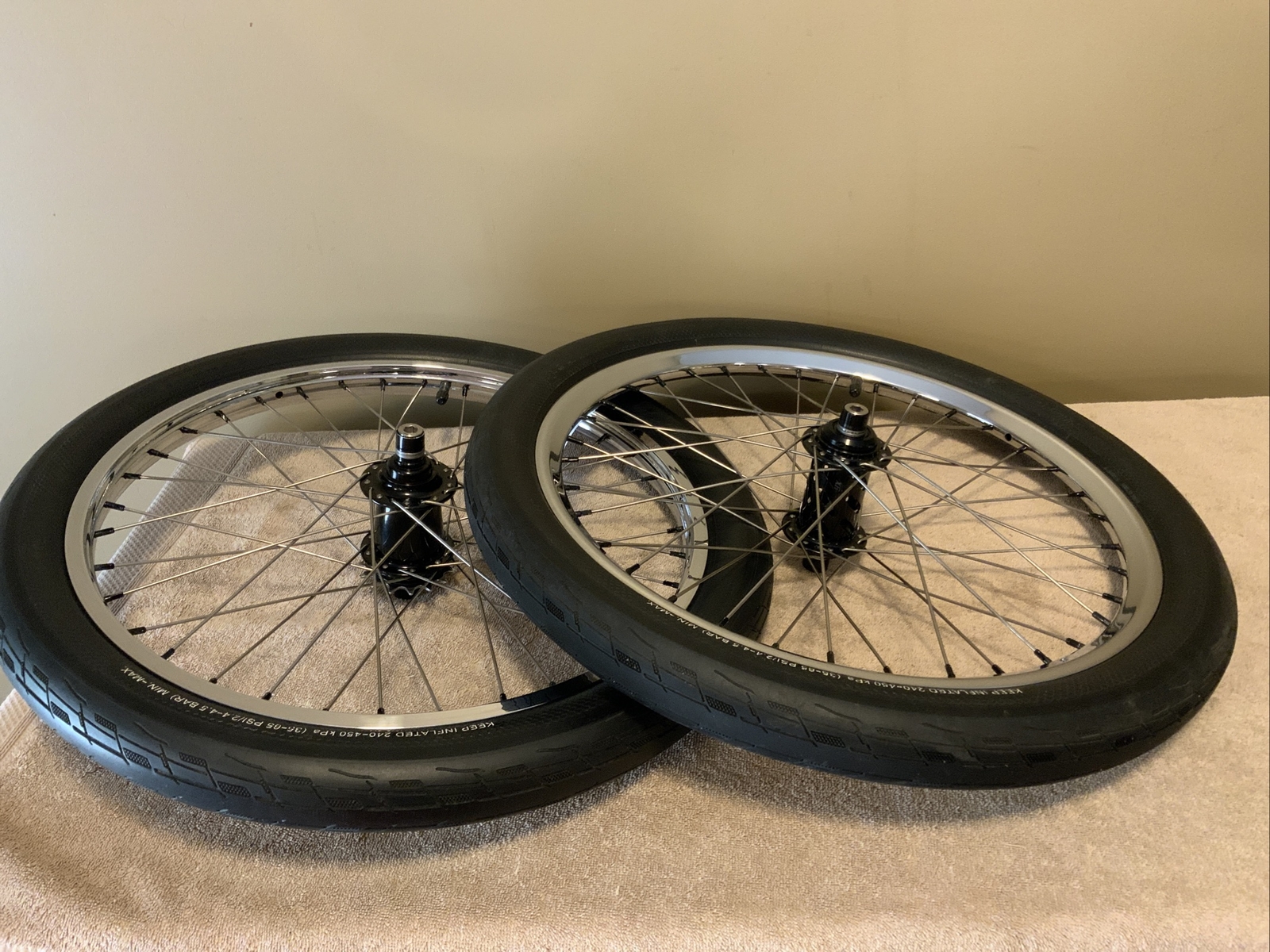 20" bmx wheels alienation rims,onyx hubs,ti spokes tioga tires.