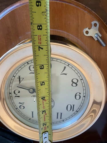 1940 CHELSEA SHIPS BELL CLOCK 5.5" Bezel W/ key PERFECT WORKING 250$ off was 750 - Picture 4 of 13