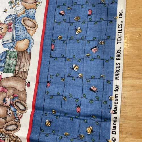 Bears, Bees & Ladybugs Border 1 Yard Dianna Marcum Cotton Fabric - New - Picture 2 of 7