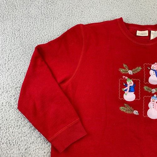 Felpa Classica Elementi Donna XL Rossa Natale Vacanze Maglione Manica Lunga - Foto 6 di 9