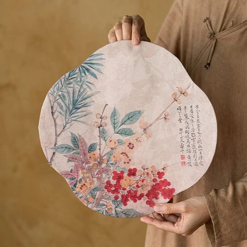 Small Tea Mat Begonias Round Non-slip Tea Cushion Zen Tablecloth Tea Accessories - Picture 9 of 12