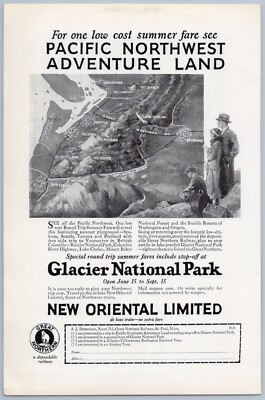 1926 Great Northern Railway Vintage Ad Oriental Limited Train Pacific Northwest