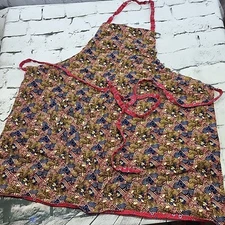 Work Shop Apron With Pockets Handmade Reversible Tool Print US Flag Print 