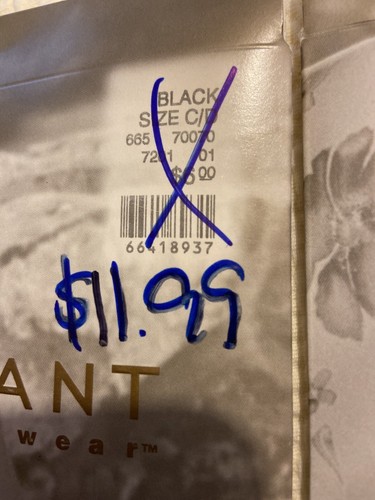 2 VTG LANE BRYANT PANTYHOSE, Black , SIZE C/D MADE IN USA, NEW IN PACK - Picture 5 of 10