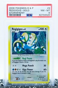 PSA 8 REGIGIGAS 9/100 Holo Swirl Rare D&P Stormfront 2008 - Pokemon Card
