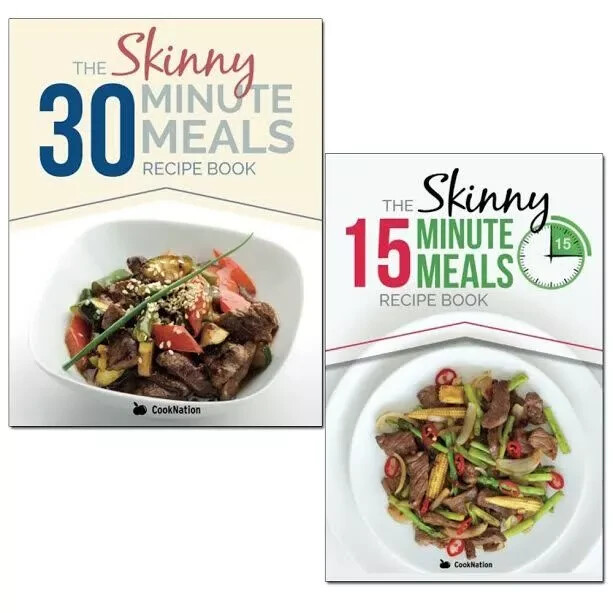 CookNation Skinny 30 Minute Meals and Skinny 15 Minute 2 Books Collection Set PB