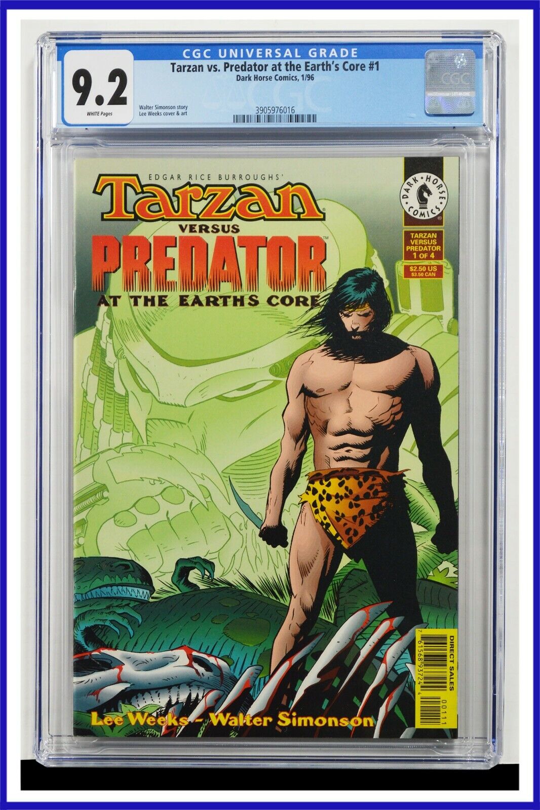 Tarzan vs. Predator At The Earth's Core #1 CGC Graded 9.2 March 1996 Comic Book.