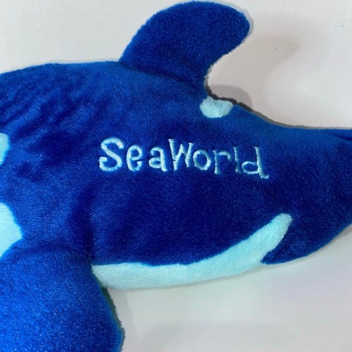 Peluche Sea Shamu World Killer Whale blu peluche oceano lungo 16" SeaWorld - Foto 2 di 8