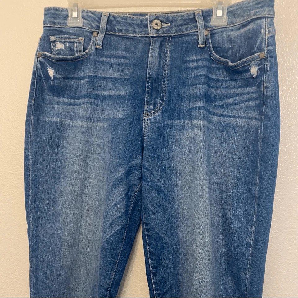 Calça jeans Paige CRESÇA ALTA JIMMY JIMMY CROP lavagem média Veneza skinny tamanho 30 - Imagem 4 de 4