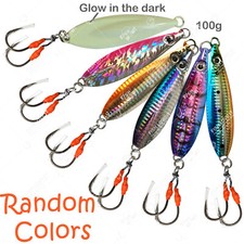 1 to 20pcs 100g Flat Fishing Fall Vertical Speed Knife Jigs Random Color New