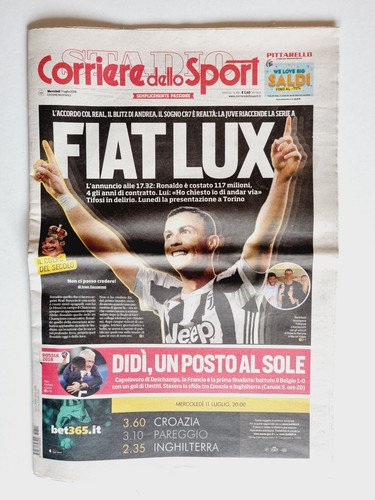 CORRIERE DELLO SPORT 14/05/2018 FC JUVENTUS CAMPIONE D'ITALIA