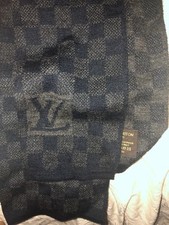 Louis Vuitton Unisex Scarf Damier Black / Grey Authentic