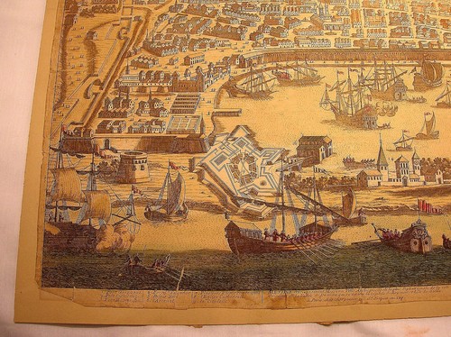 17th C. MAP OF MESSINE (MESSINA) HAND COLORED - RARE MAP - BEST OFFER - Picture 5 of 11