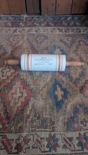 Rare Antique Stoneware Advertising Moorhead Iowa Crock Rolling Pin 15"