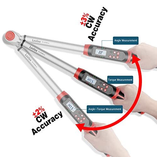 Digital Torque Wrench Angle 1 2 Inch Drive 200 Nm 147 5 Ft Lb Led ...