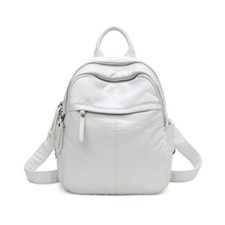 Soft Lambskin Leather Women's Backpack,New Shoulder School Bag Retro Travel Bags