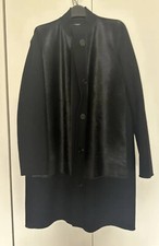 Vince Calf Hair Wool Coat Black Small