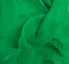 Hand Dyed Bright KELLY GREEN - Silk Gauze Chiffon Fabric