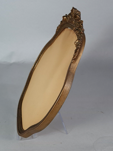 Cadre & verre ancien 26x23,5 cm feuillure: 22x22 cm bois stuc doré B619/2 - Picture 6 of 10