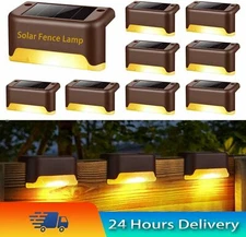 Solar LED Lamp Patio Stairs Deck Steps Fence Pathway Yard Outdoor Night Lights