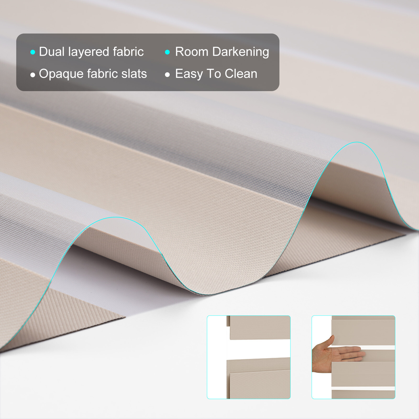 Changshade CUSTOM Made Dual Layer Zebra Roller Shades Window Shades-Corded