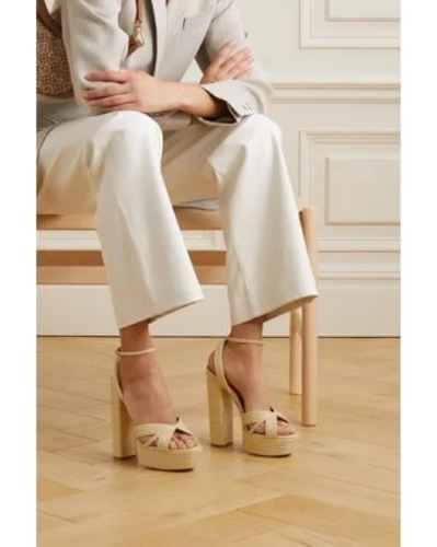 Schutz Keefa Platform Sandals Women's 9B Light Wood Open Toe Buckle Ankle Strap