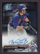 Wuilmer Becerra 2017 Bowman Chrome Rookie On Card Autograph CPA-WB NY Mets