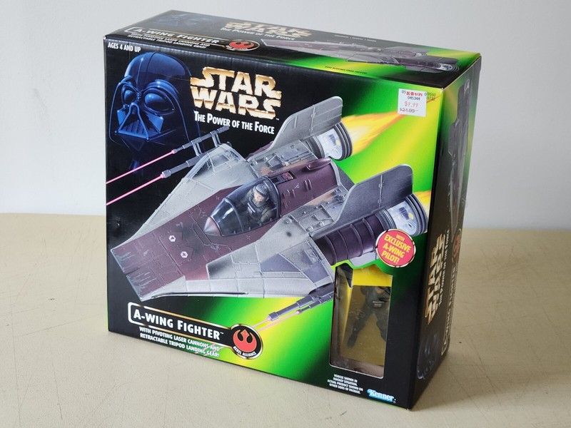 Star Wars A-wing Fighter Vehicle with Pilot Action Figure POTF 2 Green MISB 1997