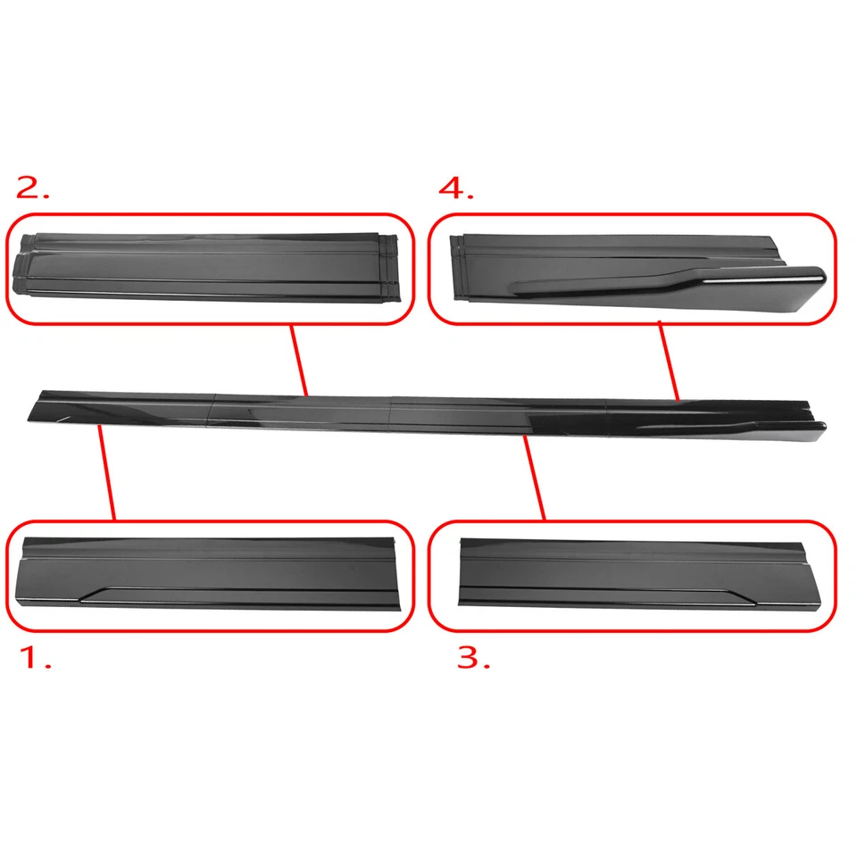 Gloss Black 86.6'' Side Skirts Extension Lip For Dodge Charger RT SRT SXT 2.2m Foto 4 de 4