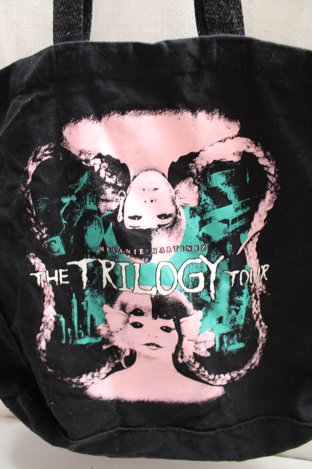 Melanie Martinez trilogy Black canvas Large tour tote bag image 2