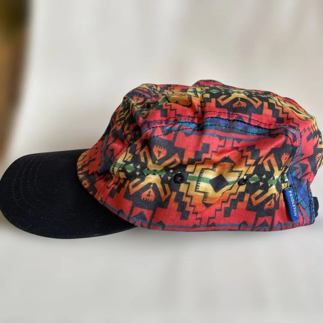 90s PENDLETON 5 Panel Cap Native Pattern Made in … - image 2