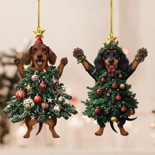 2 STYLE -Dachshund Christmas Ornament: Dachshund Lovers Gift, Cute